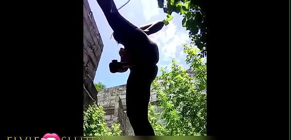 Dark skin  legs open in the shadow